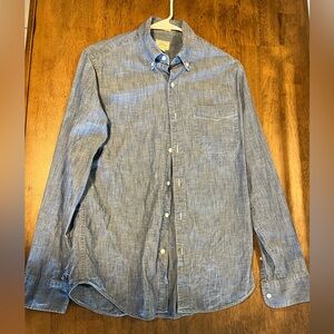 J Crew Men's Blue Button-Up Shirt